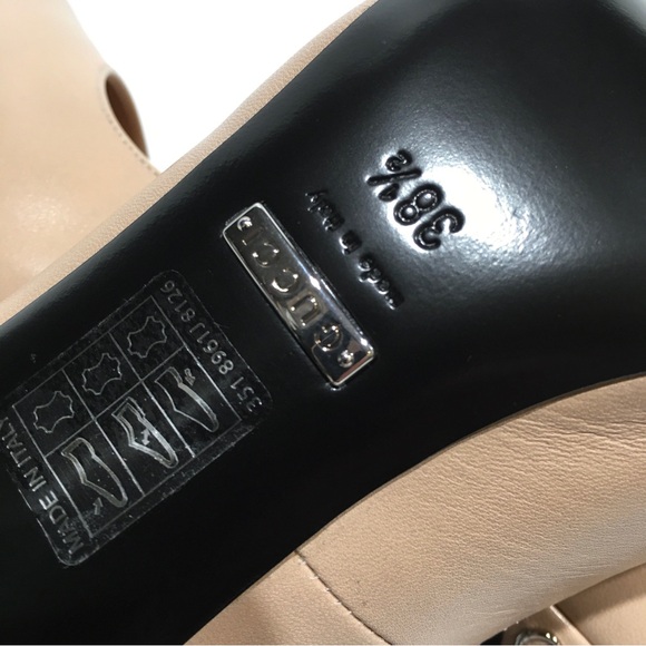 GUCCI GG STILETTOS LEATHER PUMPS -NUDE ROSE -WOMEN’S US 8.5 -NEW - Picture 10 of 11